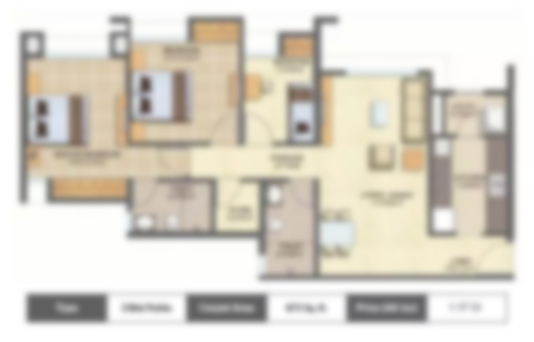 Kalpataru 3bhk floor plan